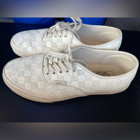 Ivory Checkered Vans - Picture 2 of 3